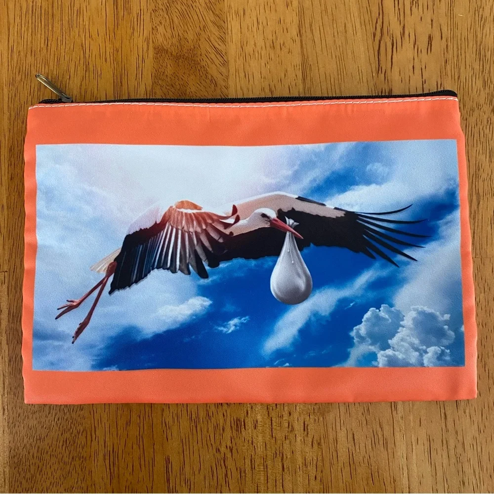 Cosmetic Bag Stork Design Diabetic Kit Bag Dog Walker Bag (NWOT) - Picture 2 of 7